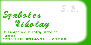 szabolcs mikolay business card